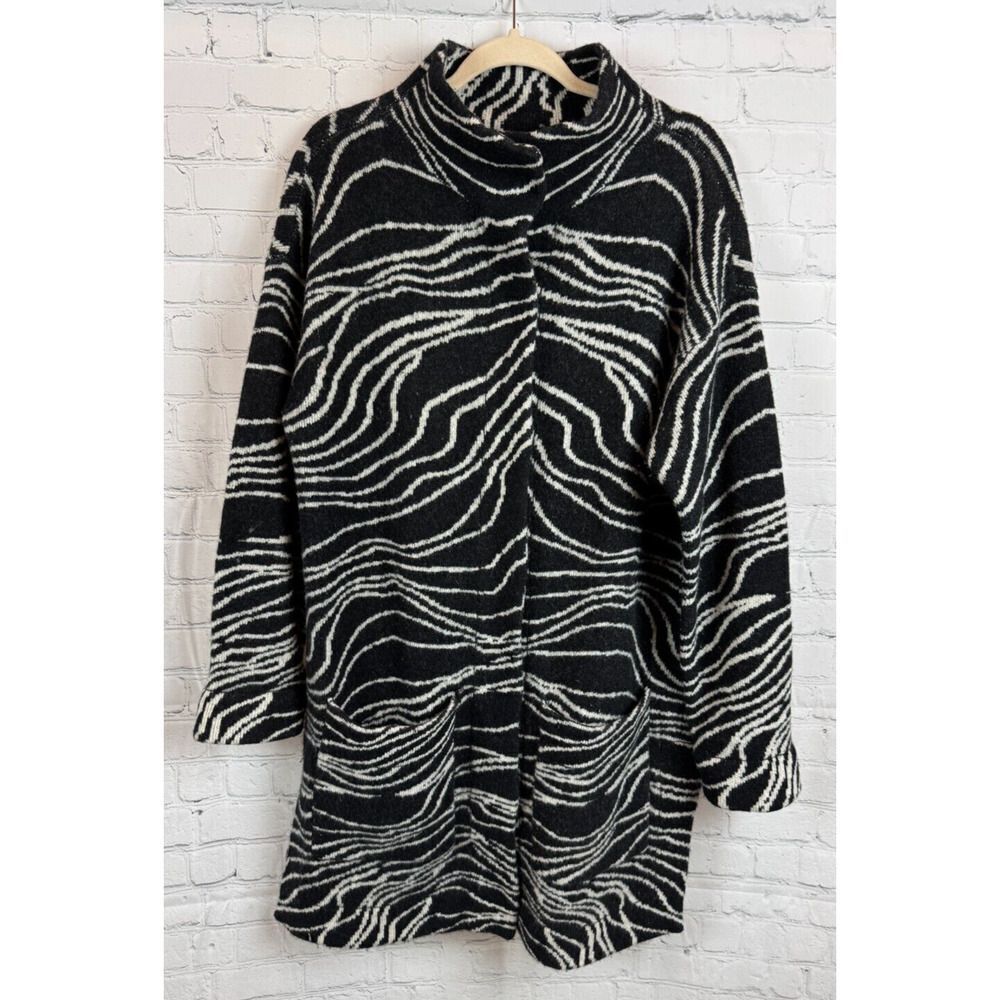 Anthropologie Black and White Zebra Print Women's Sweater